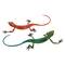 Set of 2 Eclectic Multi Colored Metal Lizard Sculpture 23" x 4"